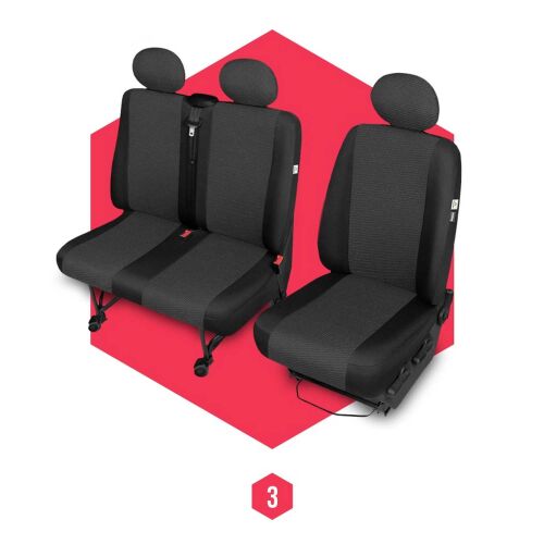 Autositzbezüge Universal Schonbezüge Sitzbezüge BUS für Volkswagen T6 2015- 1+2