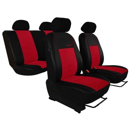 Schwarz-Rot Sitzbezüge für FIAT SEICENTO Autositzbezüge Vorne 