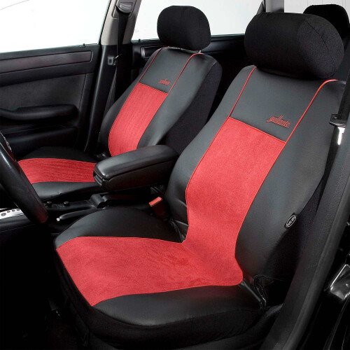 Sitzbezüge Schonbezüge für Nissan Qashqai II schwarz-rot V12