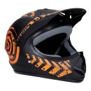 Motorradhelm Schwarz-Orange Matt Quad Damen Herren Rollerhelm Cross Enduro Helm