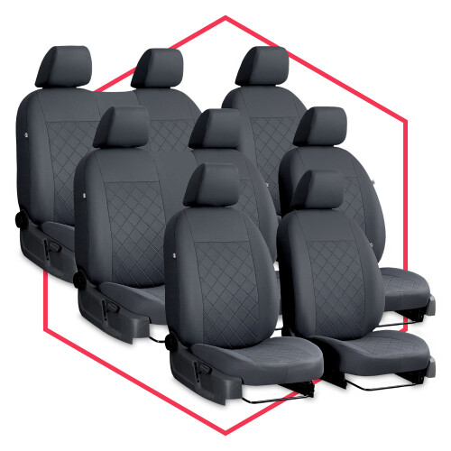 Autositzbezüge Maß Schonbezüge Sitzschoner Auto für Volkswagen T6 (15- ) 8-Sitze