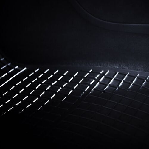 Gummi Fußmatten für Kia Matten III Schwarz | Rand Set 17- Picanto Passform
