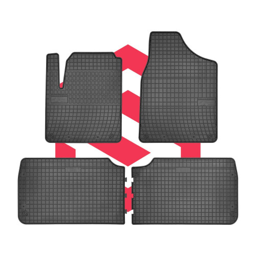 Gummi Fußmatten für Volkswagen Sharan I 96-10 | Set Matten Schwarz Rand Passform