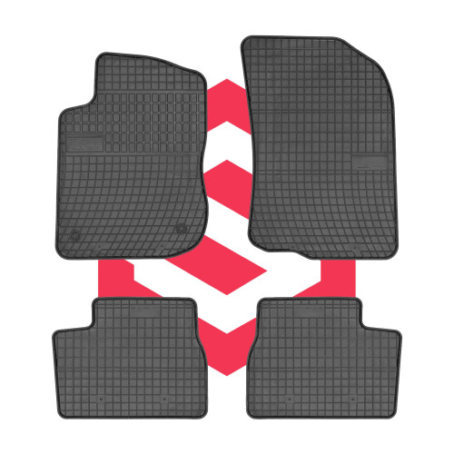 Gummi Fußmatten für Peugeot 208 19- | Set Matten Schwarz Rand Passform