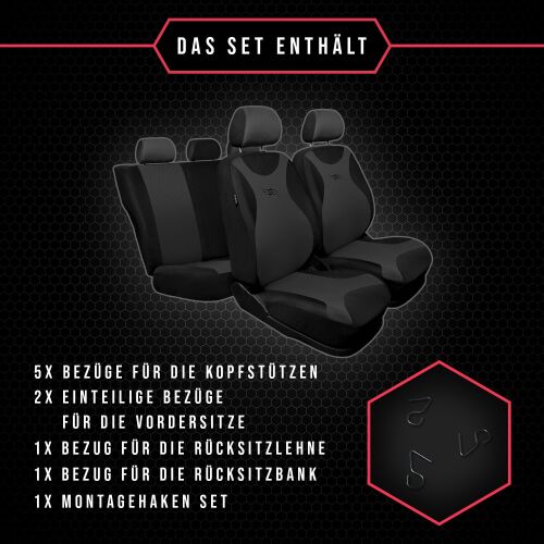 Universal Sitzschoner, Polyester Werkstatt Sitzbezug schwarz
