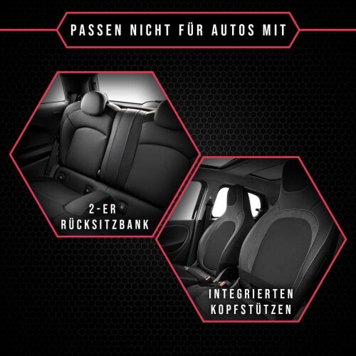 Congxy Autositzbezüge Komplett Set Universal in Premium Design, Schonbezüge für die Vordersitze & Rückbank, Auto Sitzbezüge Airbag  Geeignet