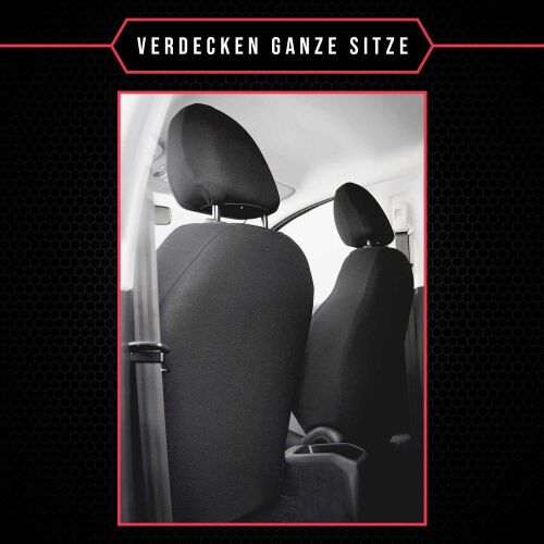 Sitzbezüge Auto für Opel Karl (2015-2018) - Vordersitze Autositzbezüge Set  Universal Schonbezüge - Auto-Dekor - Comfort 1+1 - grau DG-0074