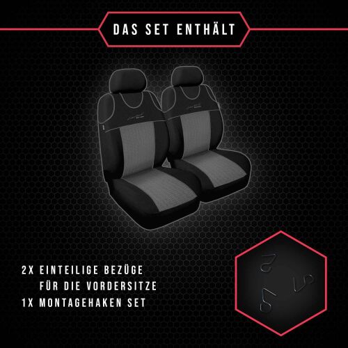 Saferide | Sitzauflage Auto Vordersitze Autositzmatte Wasserdicht  Autositzbezug Fahrersitz Universal Sitzschutz Kunstleder Grau für Airbag  geeignet 1