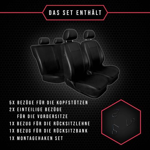 Sitzbezüge Universal für Auto, aus Kunstleder und Polyester