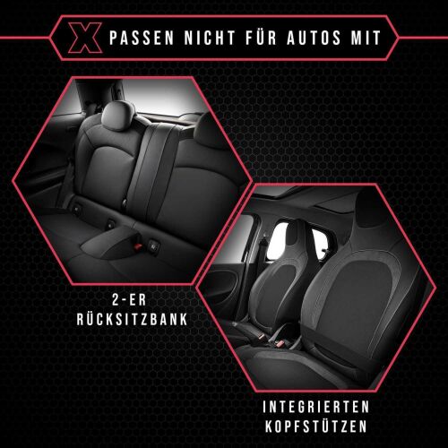 Exclusive Autositzbezüge Sitzbezüge Universal Fahrersitz + 2er  Beifahrersitzbank Schonbezüge (Diactric) Polyester : : Auto &  Motorrad