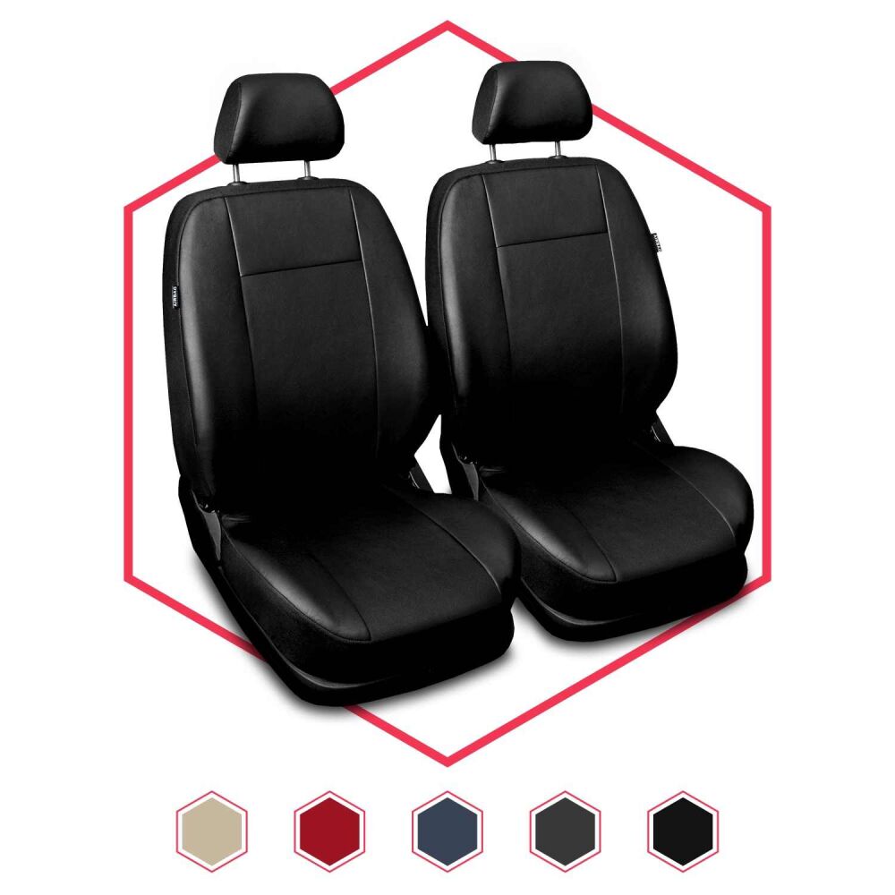 Saferide 2er Set Autositzbezüge PKW universal | Auto Sitzbezüge Kunstleder  Beige für Airbag geeignet | für Vordersitze | 1+1 Autositze vorne