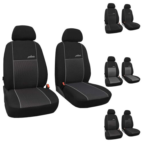 CAMOTO 2X Sitzbezug für Auto Vordersitz − Universaler extra dünner  Autositzschoner − Wasserdicht & Abwaschbar − Sitzschoner Auto m. Tasche  [Polyester