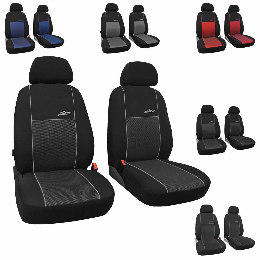 Saferide 2er Set Autositzbezüge PKW universal | Auto Sitzbezüge Kunstleder  Schwarz für Airbag geeignet | für Vordersitze | 1+1 Autositze vorne