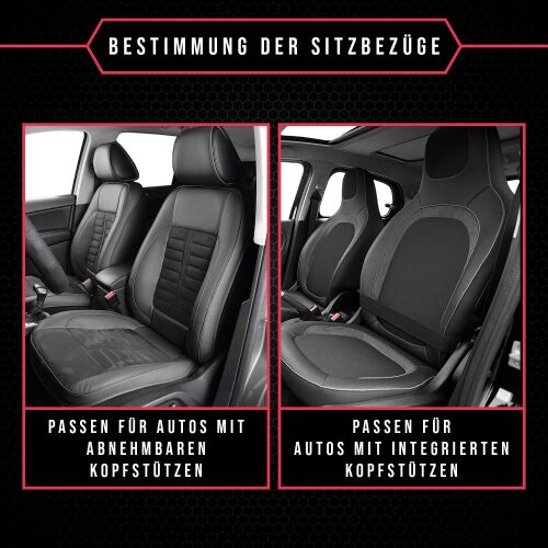 Sitzbezüge Auto Zubehör Autositzbezüge Vordersitze 1+1 Transporter Sitzbezug  Schonbezüge Autositz, Schwarz : : Auto & Motorrad