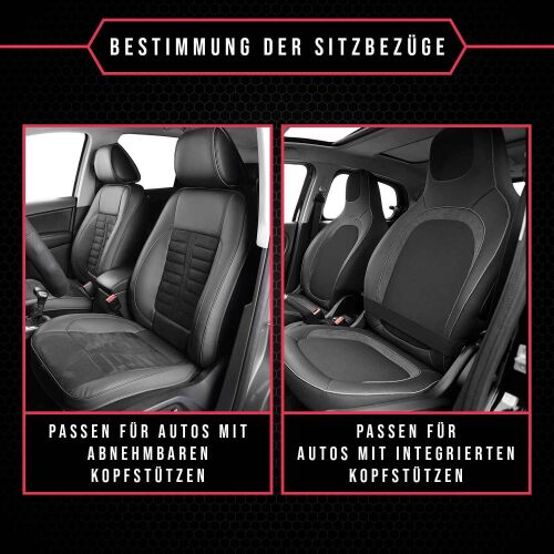 trendige Universal Auto Sitzauflage Space schwarz silber mit Nackenstütze,  30