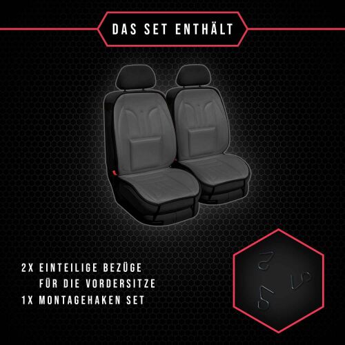 Saferide 1er Set Sitzauflage PKW Universal | Auto Sitzschutz Kunstleder  Beige für Airbag geeignet | für Vordersitze | 1 Autositzmatte vorne