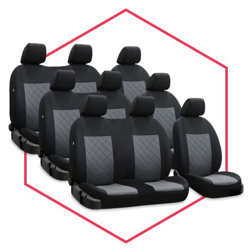 Autositzbezüge für Peugeot Traveller (16- ) 9-Sitze, Grau