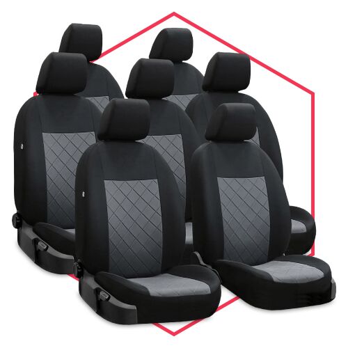 Autositzbezüge für Opel Zafira B (05-14) 7-Sitze, Grau