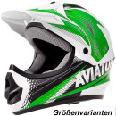 Motorradhelm Weiß-Grün